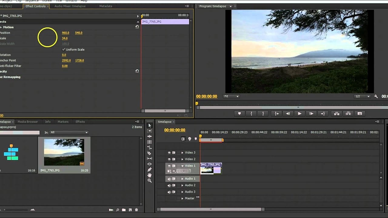 Time lapse in adobe premiere elements